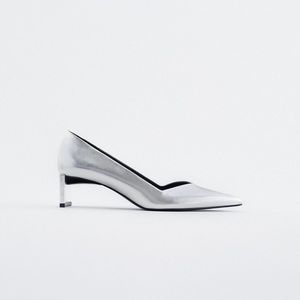 “NEW” ZARA METALLIC HIGH-HEELED POINTED TOE SHOES